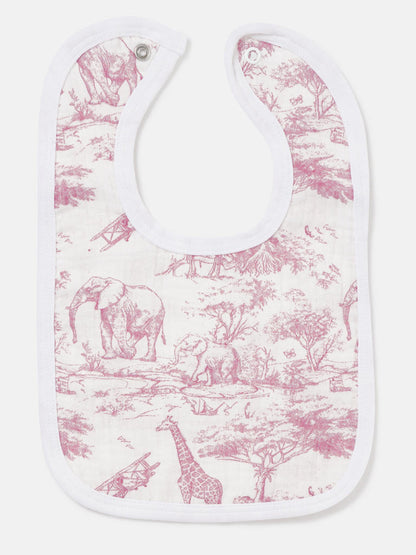 Baby Bib - Safari Collection - Baby Pink