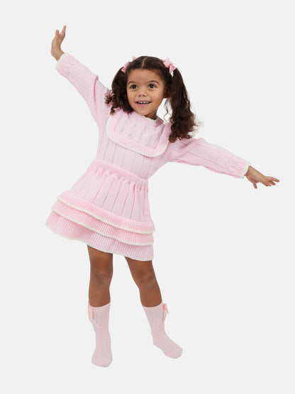 Baby Girl Selena Collection 2-piece Spanish Knitted Set - Pink