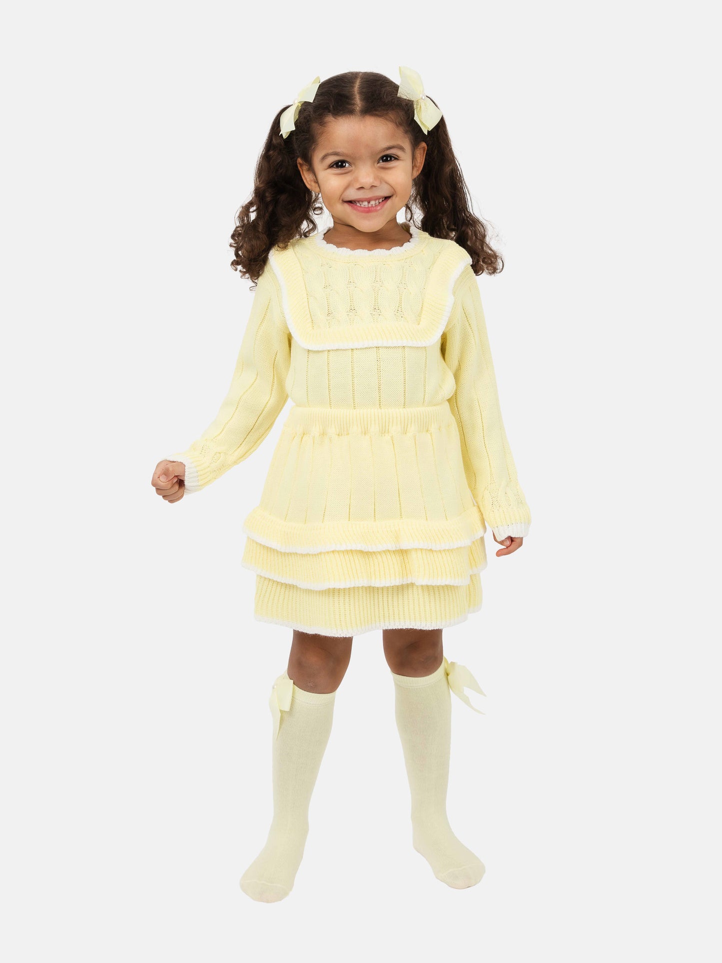 Baby Girl Selena Collection 2-piece Spanish Knitted Set - Yellow