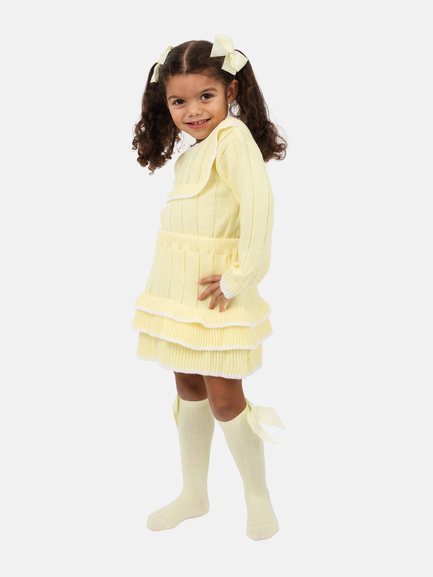 Baby Girl Selena Collection 2-piece Spanish Knitted Set - Yellow