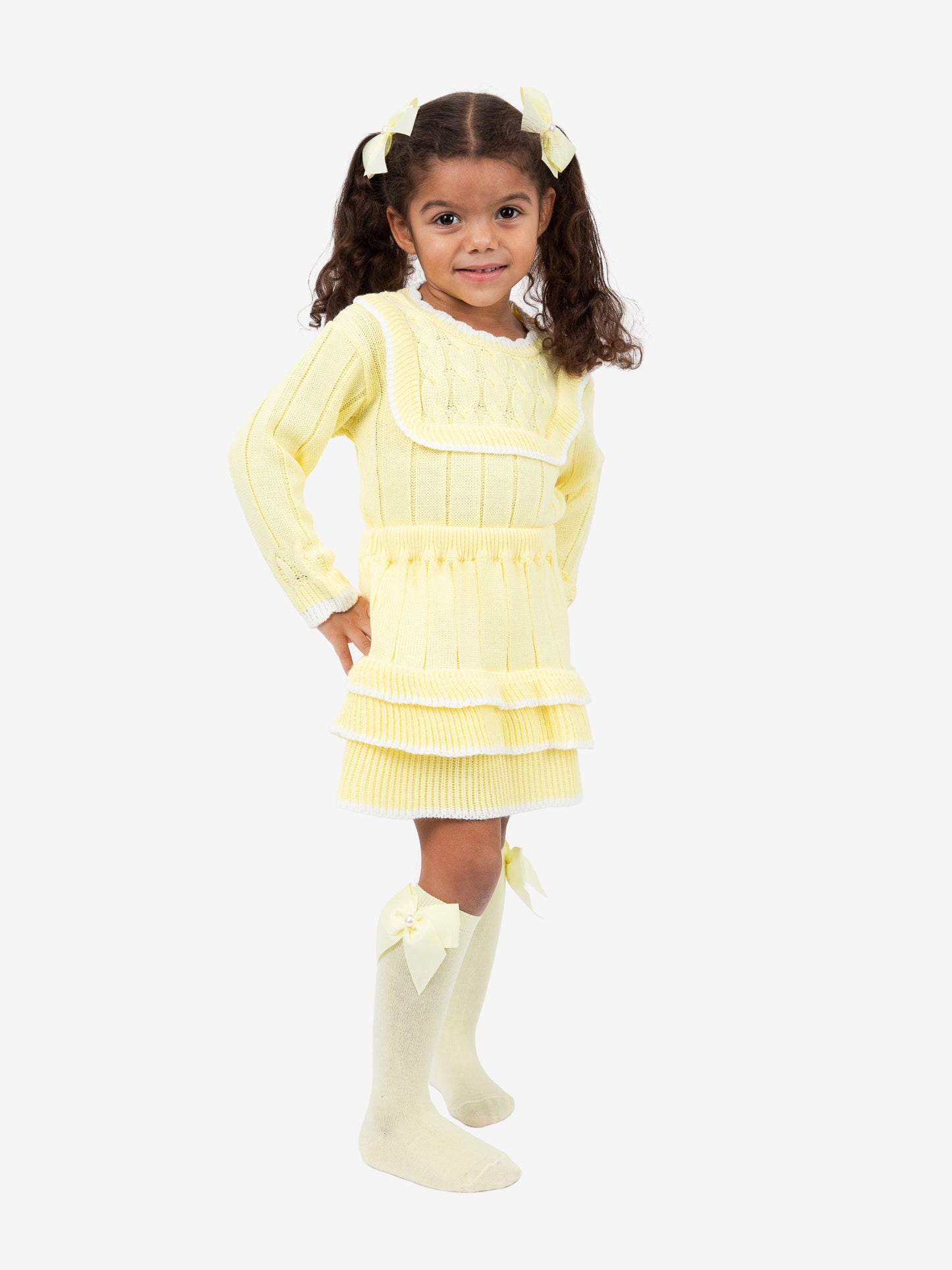 Baby Girl Selena Collection 2-piece Spanish Knitted Set - Yellow