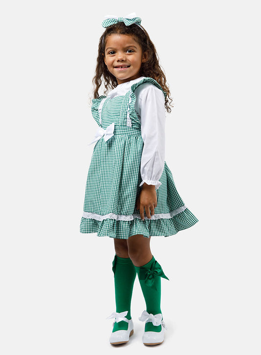 Baby Girl 5-Piece School Uniform Set - Green