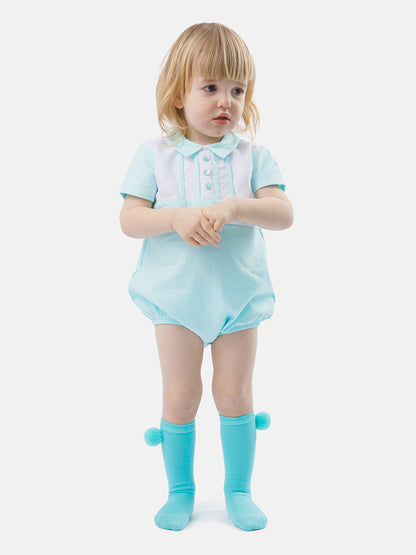 Baby Boy Akim Collection Spanish Romper - Aqua Blue