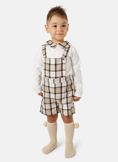 Baby Boy Sergio Collection 2-Piece Romper Set - Beige