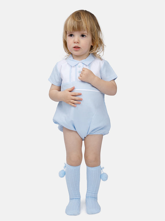 Baby Boy Akim Collection Spanish Romper - Baby Blue