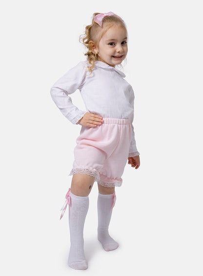 Baby Girl Bella 3-Piece Knitted Spanish Set - Baby Pink