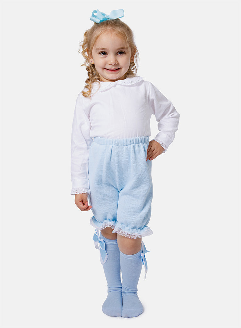 Baby Girl Bella 3-Piece Knitted Spanish Set - Baby Blue