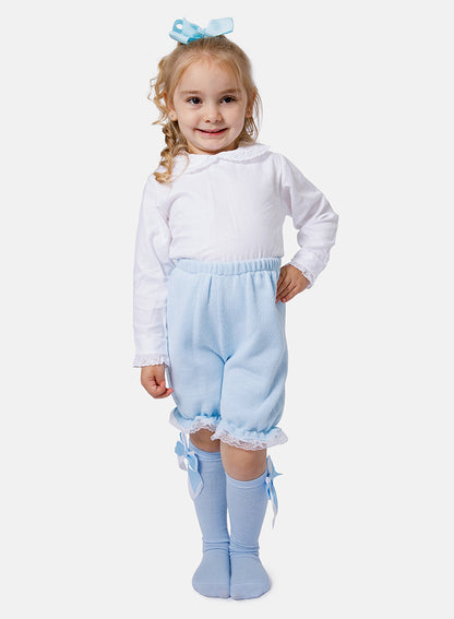 Baby Girl Bella 3-Piece Knitted Spanish Set - Baby Blue