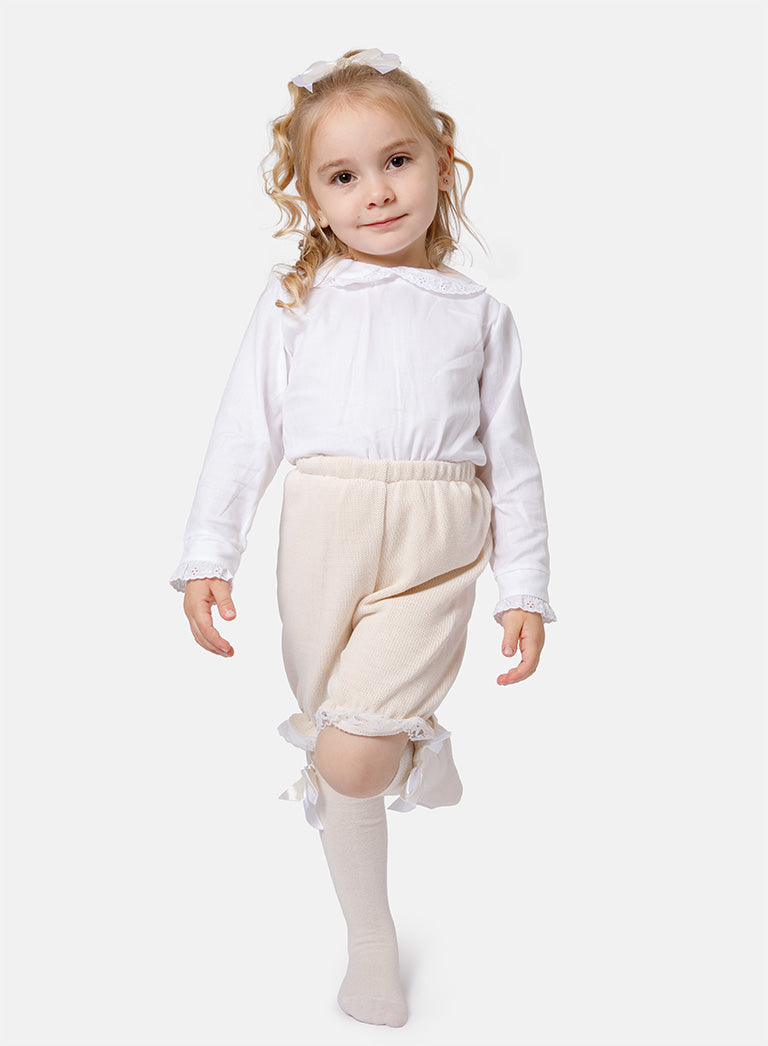 Baby Girl Bella 3-Piece Knitted Spanish Set - Beige