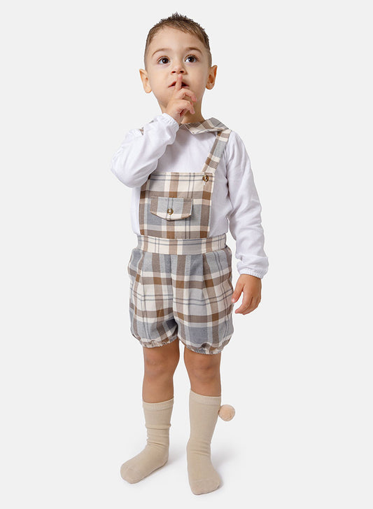 Baby Boy Kristian Collection 2-Piece Romper Set - Beige