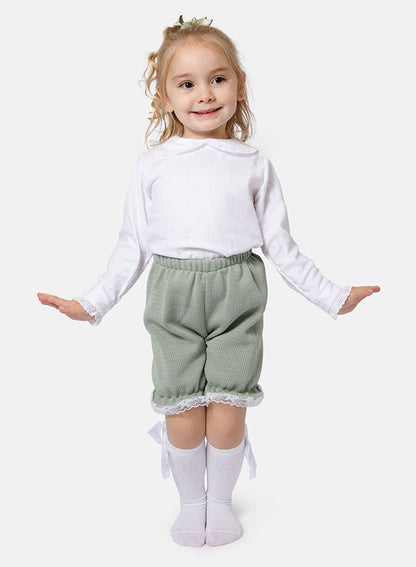 Baby Girl Bella 3-Piece Knitted Spanish Set - Sage Green