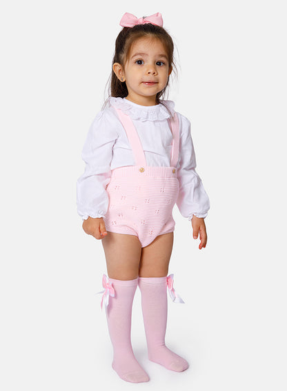 Baby Girl Iria Collection 3-piece Spanish Knitted Set - Baby Pink