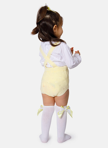 Baby Girl Iria Collection 3-piece Spanish Knitted Set - Lemon Yellow