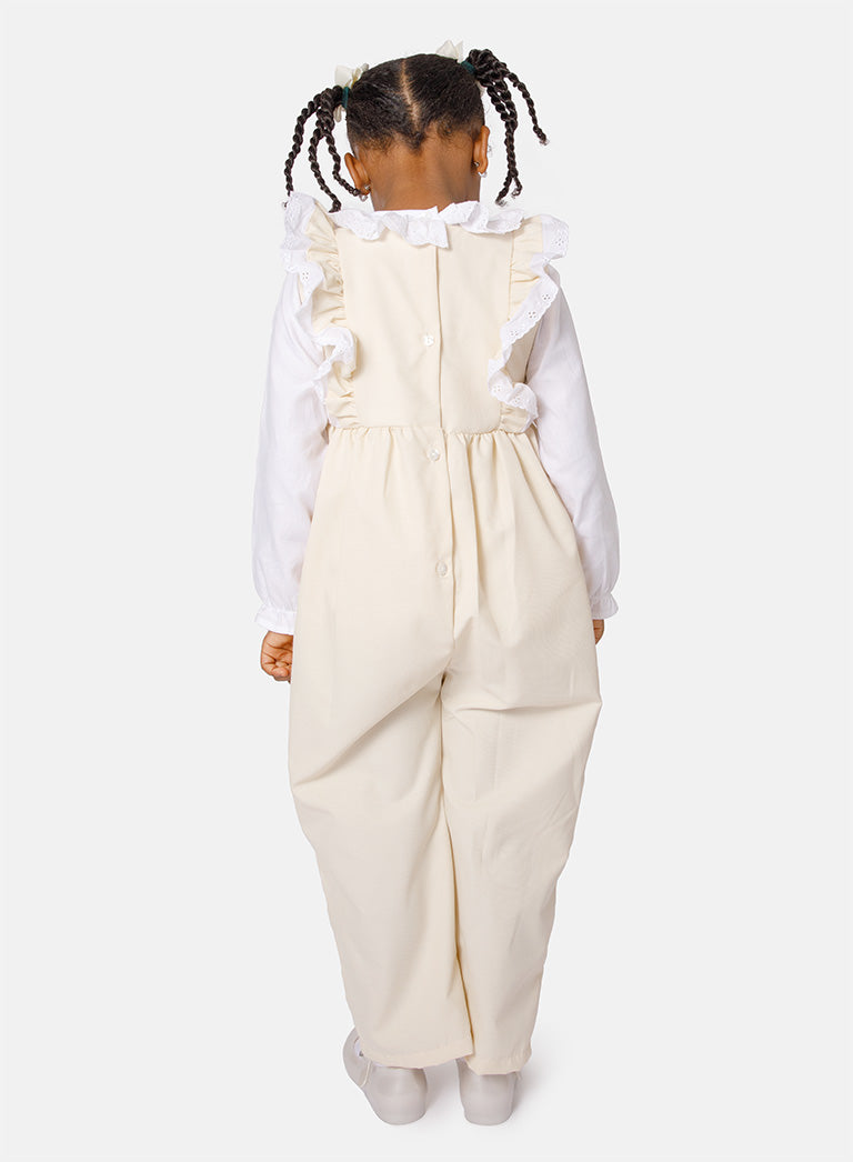 Baby Girl Amaya Collection Spanish 2-Piece Dungarees Set - Ivory