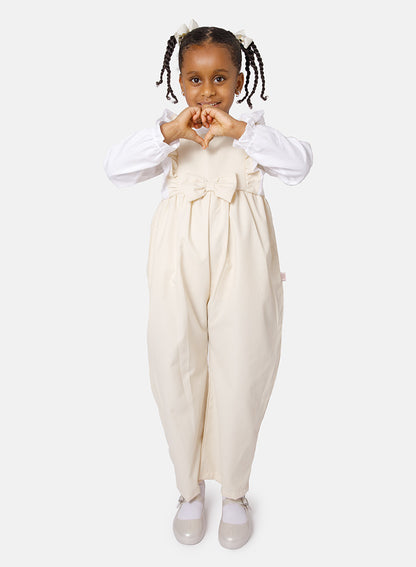 Baby Girl Amaya Collection Spanish 2-Piece Dungarees Set - Ivory