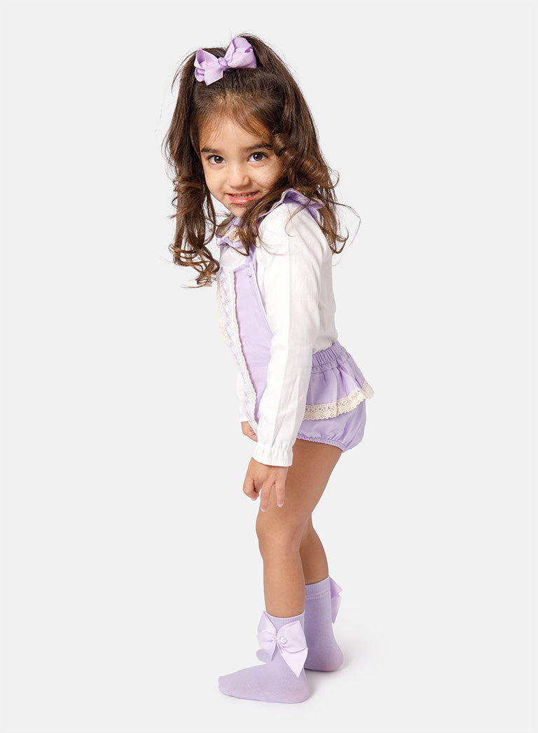 Baby Girl Leyla Collection 2-piece Romper Set - Purple