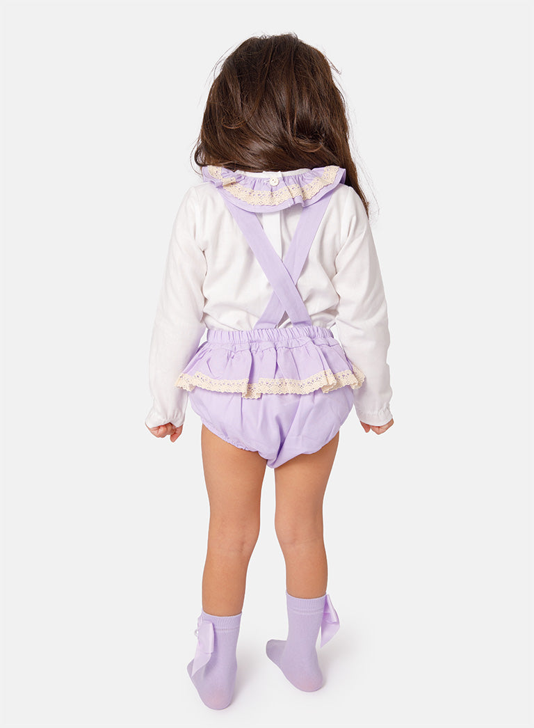 Baby Girl Leyla Collection 2-piece Romper Set - Purple