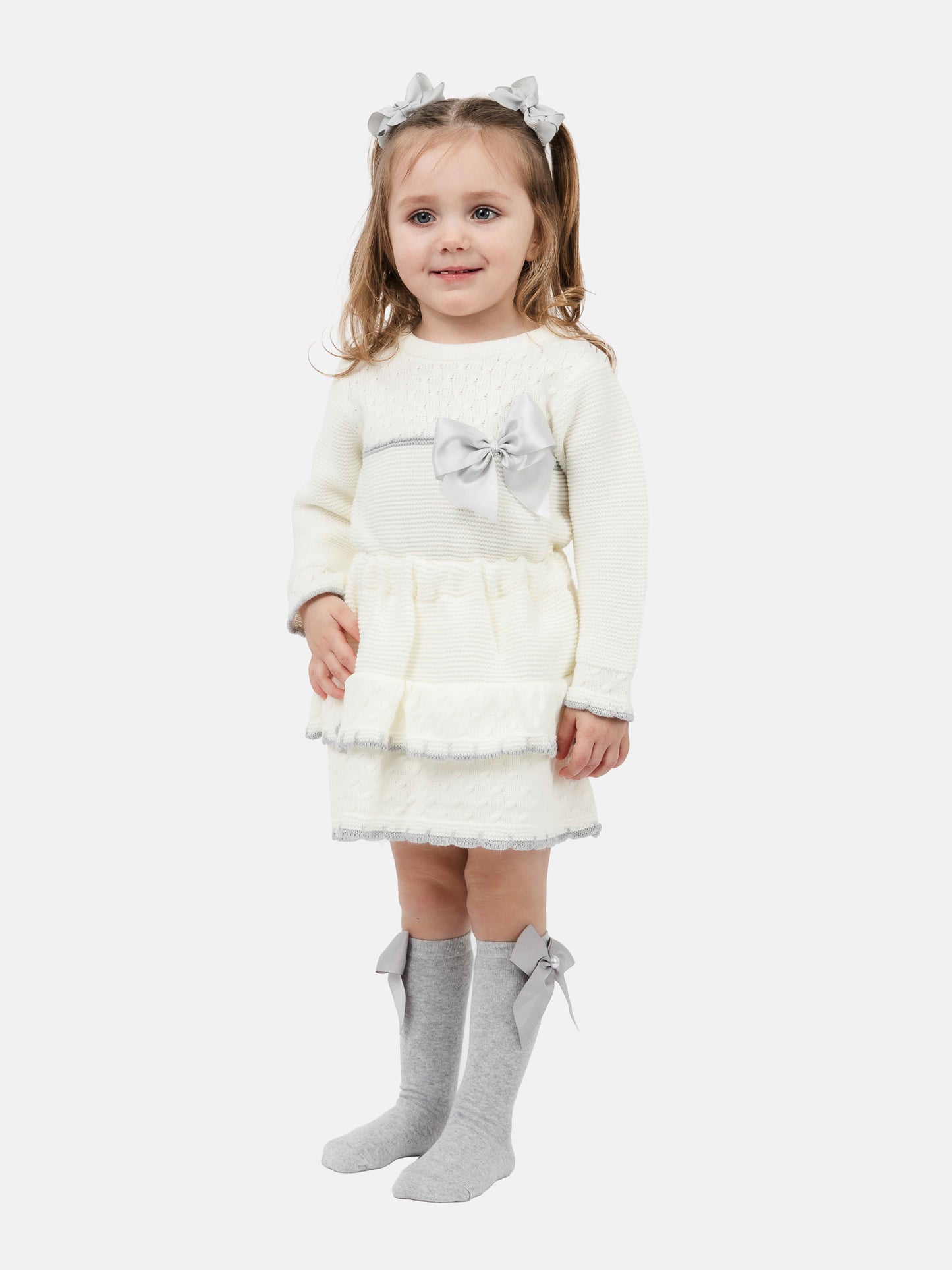 Baby Girl Adelina Collection 2-piece Spanish Knitted Set - Ivory