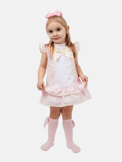 Baby Girl Paulina Collection Spanish Dress - Baby Pink