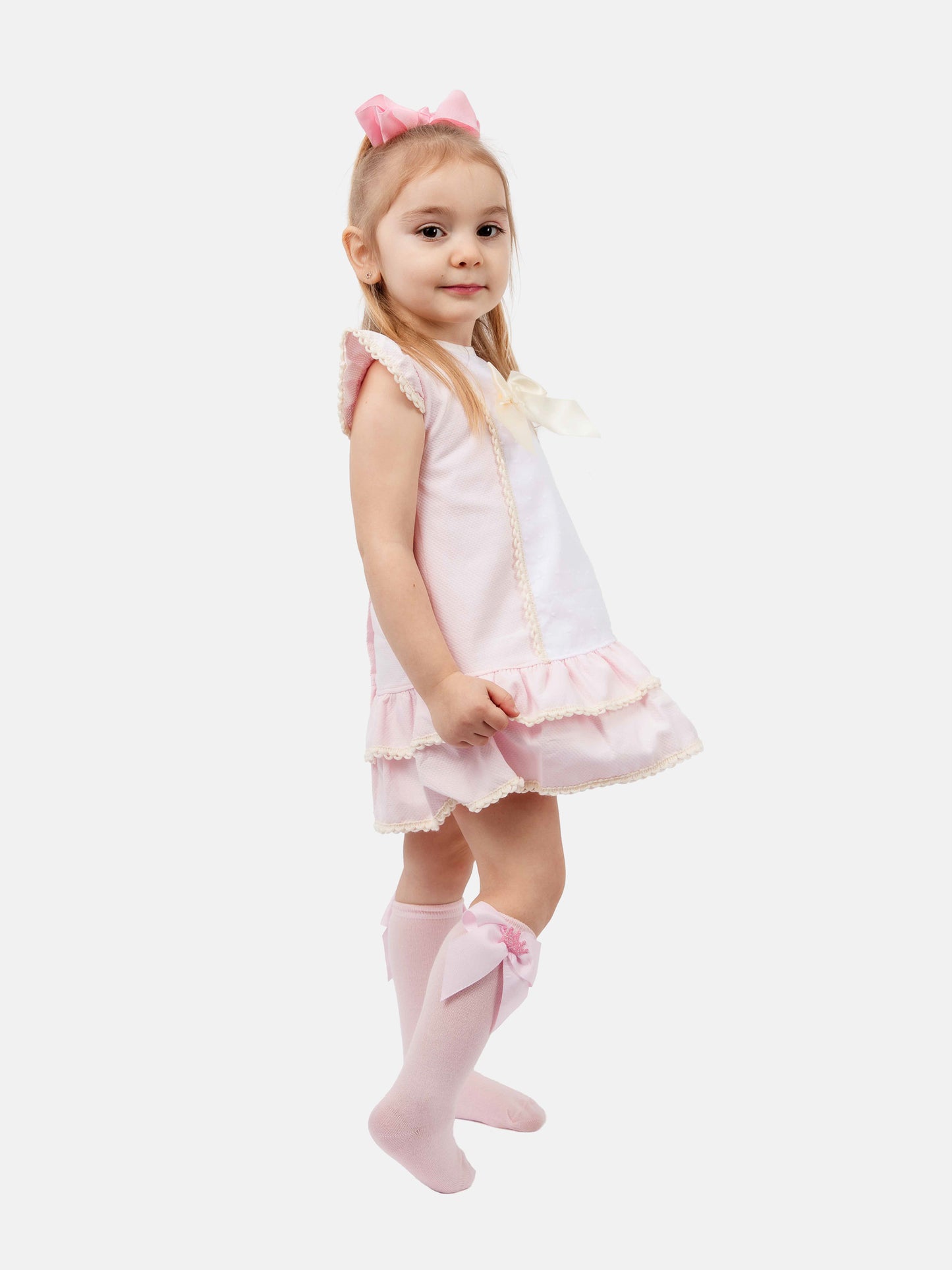 Baby Girl Paulina Collection Spanish Dress - Baby Pink