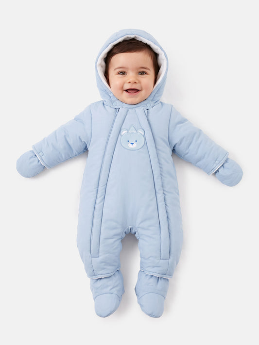 Baby 3-piece Snowsuit Set with Double Zipper - Baby Blue