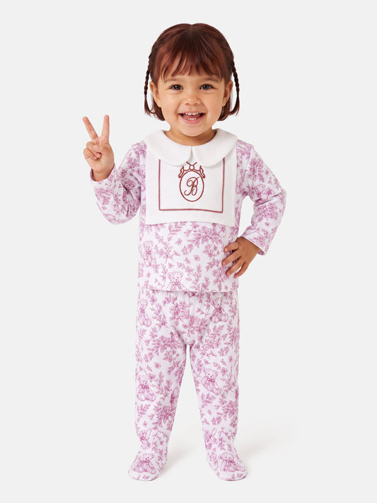 Baby Long-Sleeve 2-Piece Pyjama Set - Teddy Collection - Cherry Red