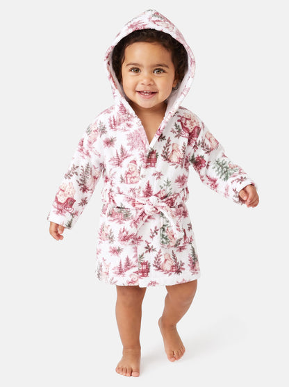 Children's Cotton Hooded Bath Robe - Christmas Print Collection - LIMITED EDITION