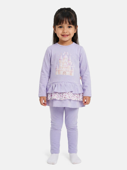 Baby Girl Leggings and Top Set - Castle Collection - Lilac