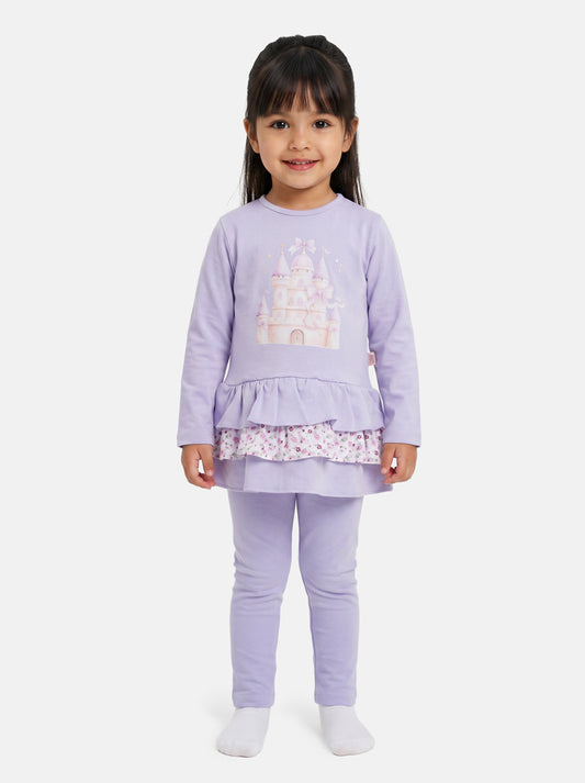 Baby Girl Leggings and Top Set - Castle Collection - Lilac
