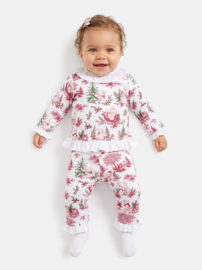 Baby Girl 2-Piece Cotton Pyjama Set - Christmas Print Collection - LIMITED EDITION