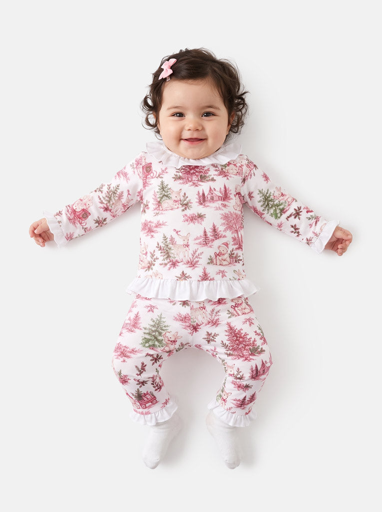 Baby Girl 2-Piece Velour Pyjama Set - Christmas Print Collection - LIMITED EDITION