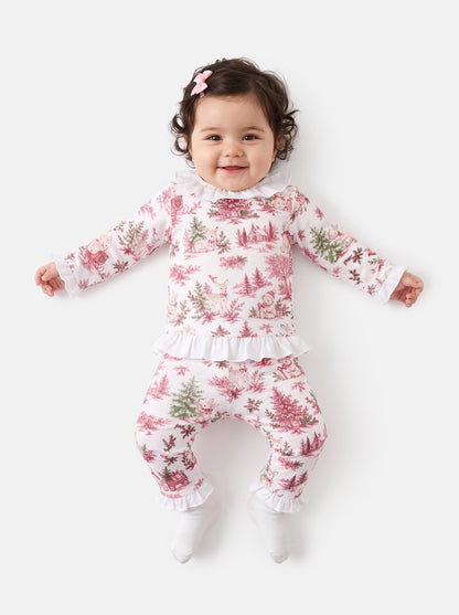 Baby Girl 2-Piece Velour Pyjama Set - Christmas Print Collection - LIMITED EDITION