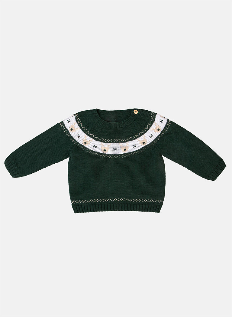 Baby Boy Rudolph Collection Knitted 2-piece Set - Green