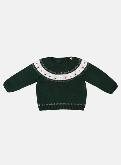 Baby Boy Rudolph Collection Knitted 2-piece Set - Green & Blue