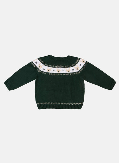 Baby Boy Rudolph Collection Knitted 2-piece Set - Green & Blue