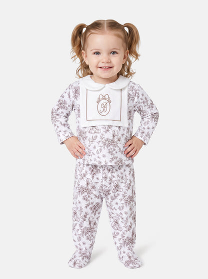 Baby Long-Sleeve 2-Piece Pyjama Set - Teddy Collection - Beige