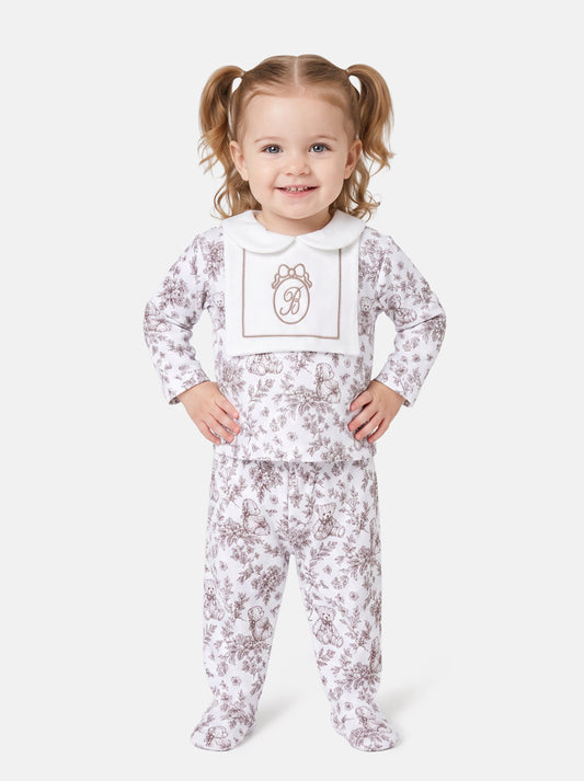 Baby Long-Sleeve 2-Piece Pyjama Set - Teddy Collection - Beige