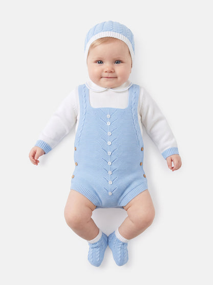 Baby Rafi Collection 4-piece Spanish Knitted Set - Baby Blue