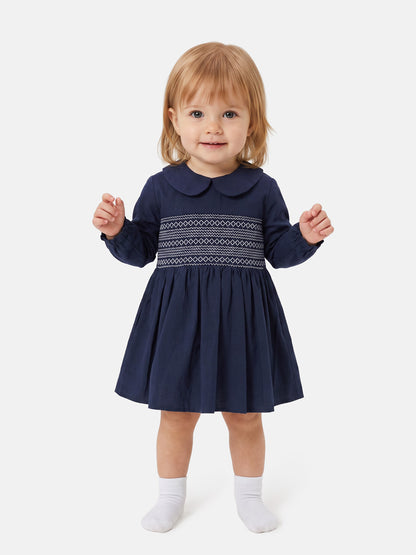 Girl Marissa Collection Smocked Dress Baby & Toddler - Navy Blue