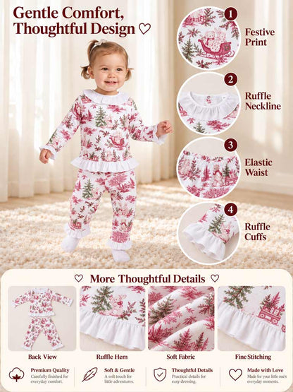 Girl 2-Piece Cotton Pyjama Set - Christmas Print Collection - LIMITED EDITION