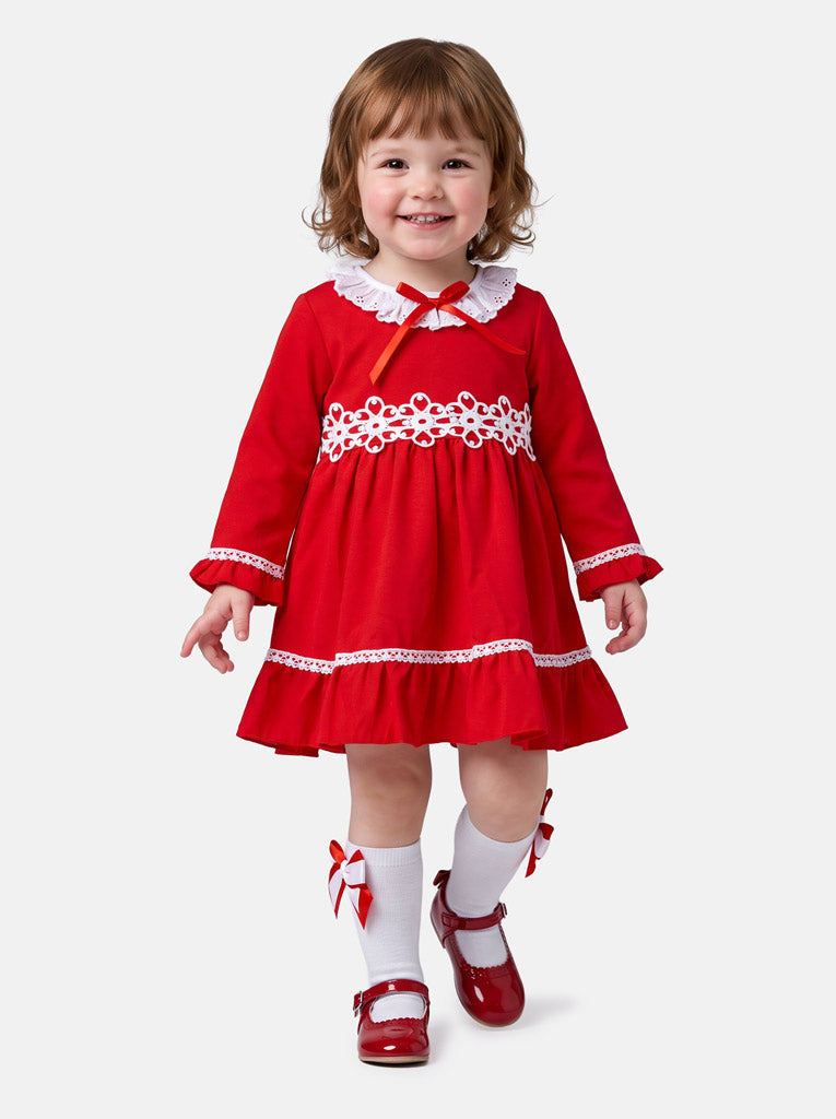 Baby Girl Regina Collection Frilly Dress - Red