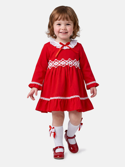 Baby Girl Regina Collection Frilly Dress - Red