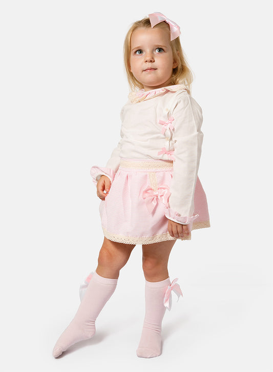 Baby Girl Rafaela Collection 2-piece Romper Set - Baby Pink