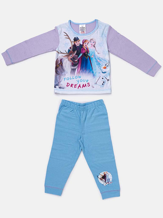 Frozen Baby Girl Long Pyjama Set - Purple & Blue