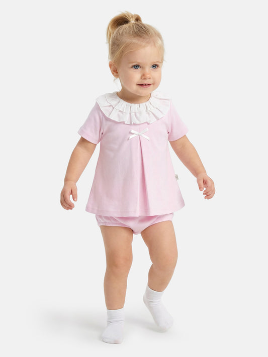 Baby Girl Rosalia Collection 2-Piece Set Spanish Romper - Baby Pink