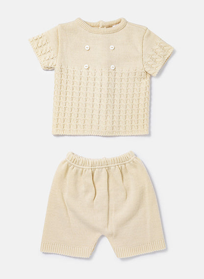 Baby Boy Felipe Collection 2-piece Spanish Knitted Set - Beige