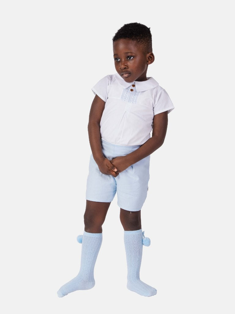 Baby Boy Diego Collection Spanish 2-Piece Romper Set - Baby Blue