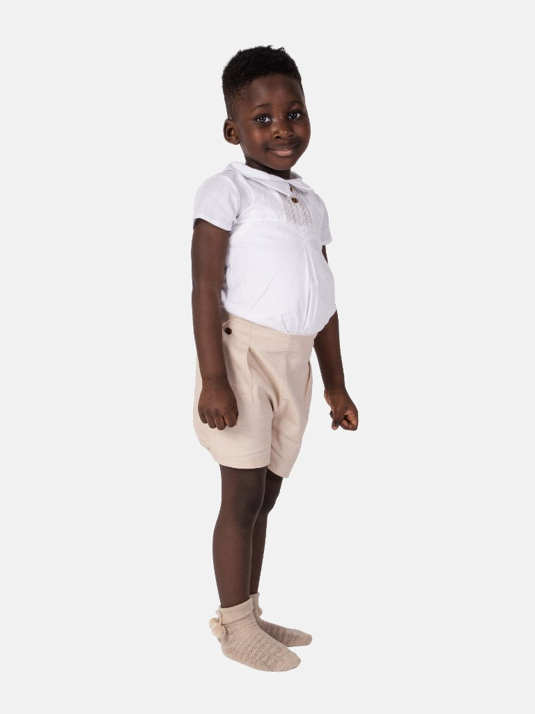 Baby Boy Diego Collection Spanish 2-Piece Romper Set - Beige