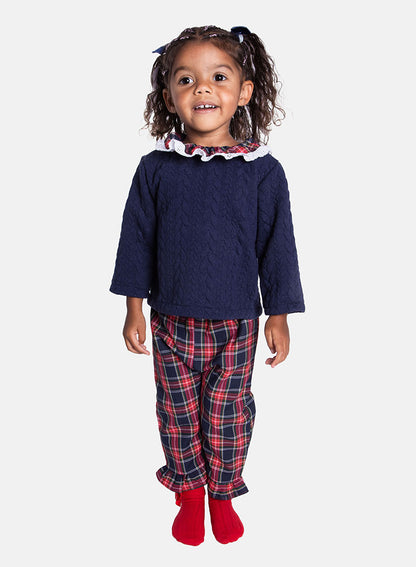 Baby Girl Holiday Angel Collection 2-piece Set - Navy Blue & Green
