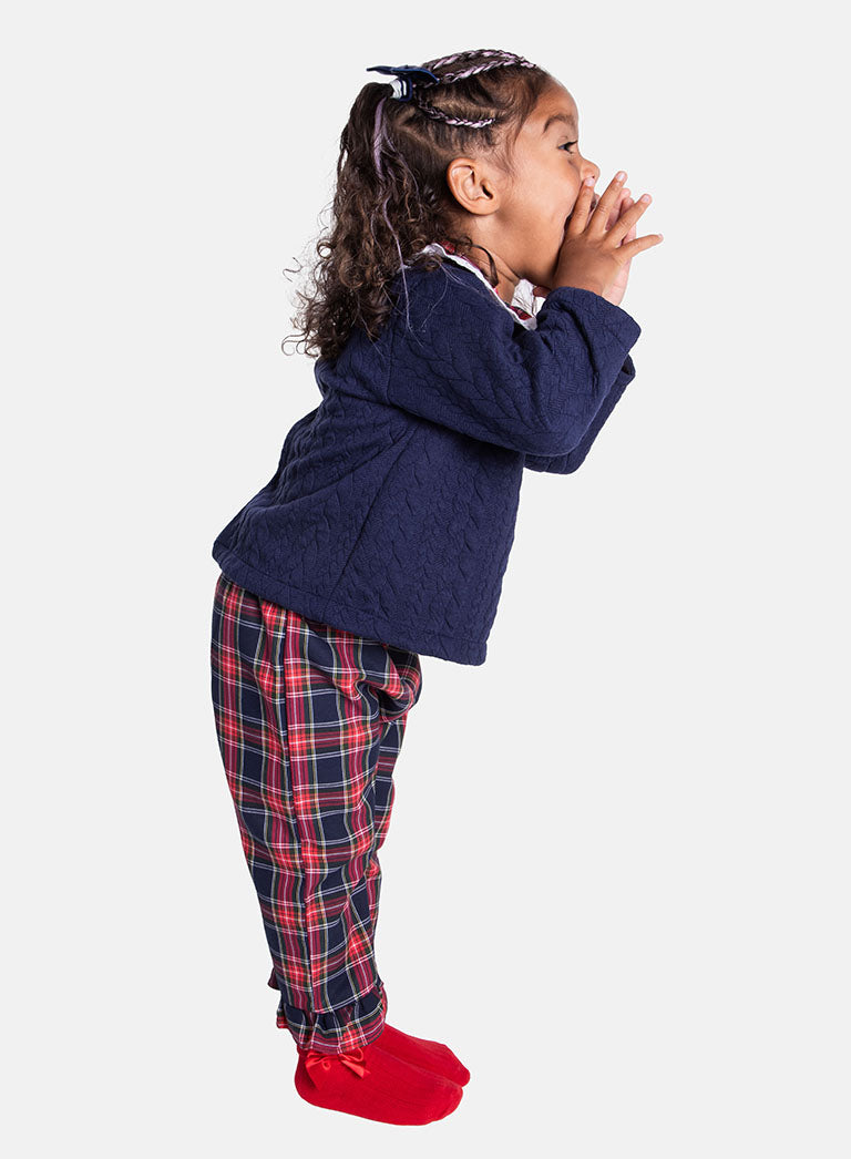 Baby Girl Holiday Angel Collection 2-piece Set - Navy Blue & Green